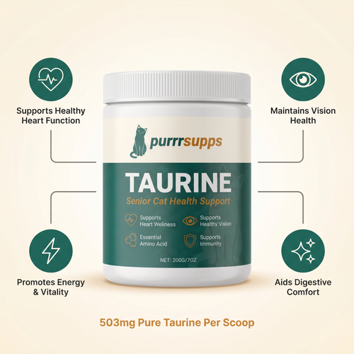 PurrrSupps Taurine Powder for Senior Cats