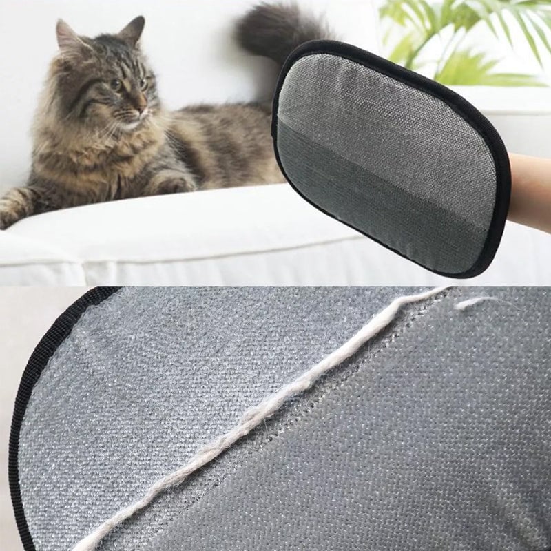 Electrostatic Bristles That Pull Embedded Cat Hair Out of Any Fabric in Seconds — PurrrSupps™ Pet Hair Removal Glove